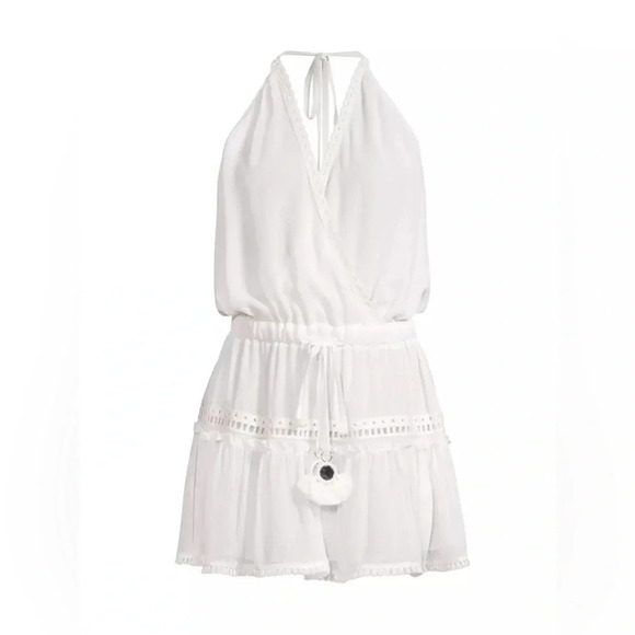 Ramy Brook Marla Mini Dress Halter Neck Backless White Medium - Picture 9 of 12